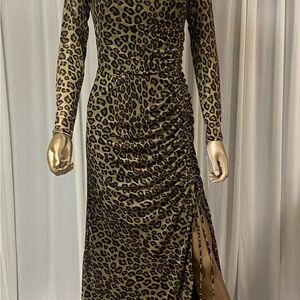 NWT Taylor Beige Leopard Print Dress